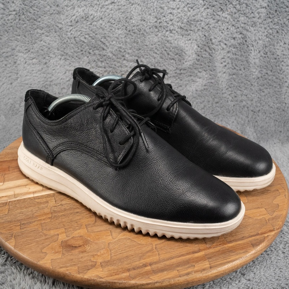 Cole Haan Grand+ Plain Toe Oxford Black Lthr C36934 Men's Size 10.5 M
